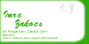 imre zakocs business card